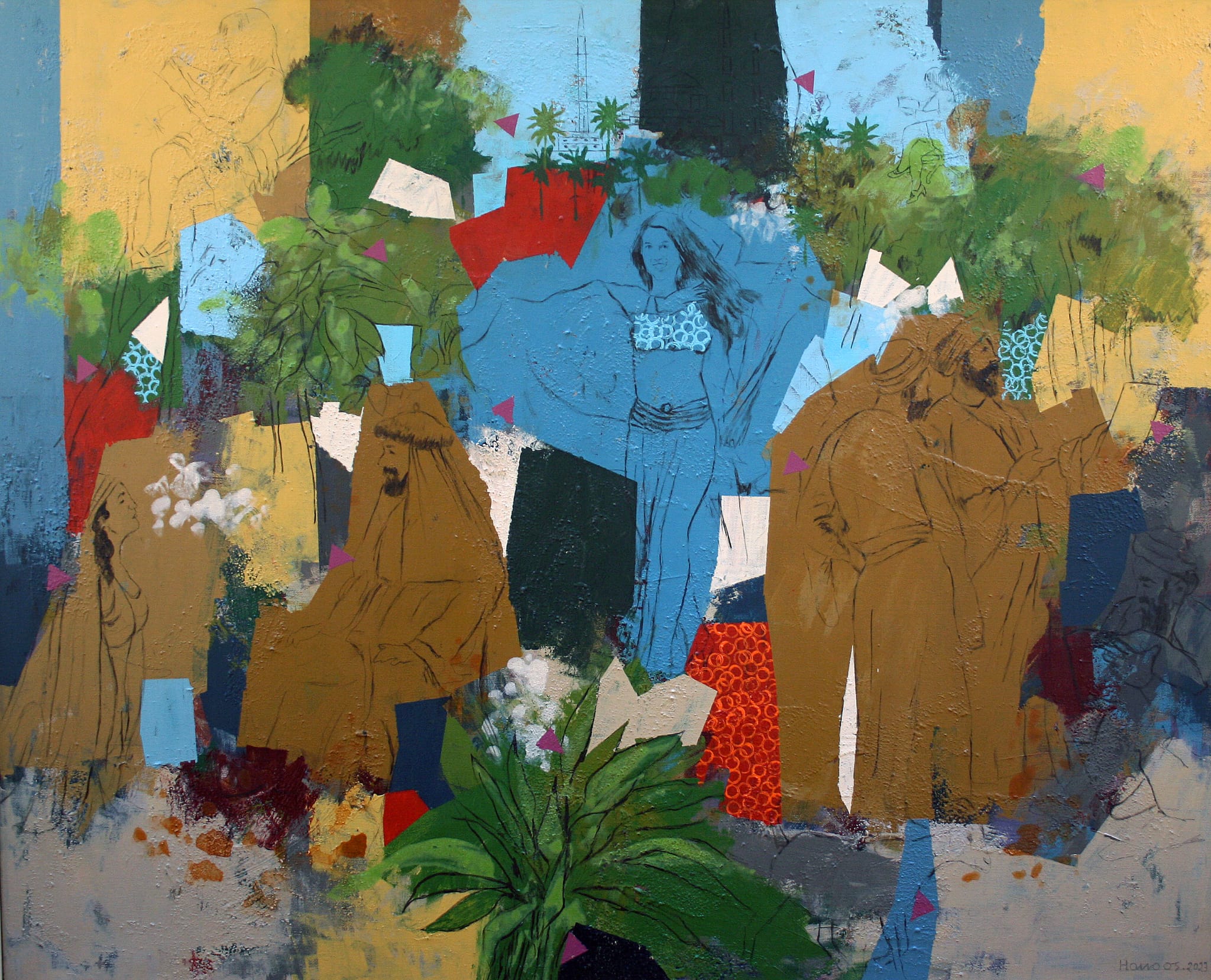 HANOOS HANOOS (Kufa, Irak, 1958)  Shahrezade y las noches árabes, nº 28 Técnica mixta / lienzo Firmado y fechado en 2023 (ang. inf. dcha.) Ingreso: Donación del artista. AECID N.º inv. 4873  CA