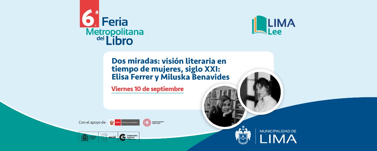 Elisa Ferrer y Miluska Benavides en la VI Feria Metropolitana del Libro de Lima