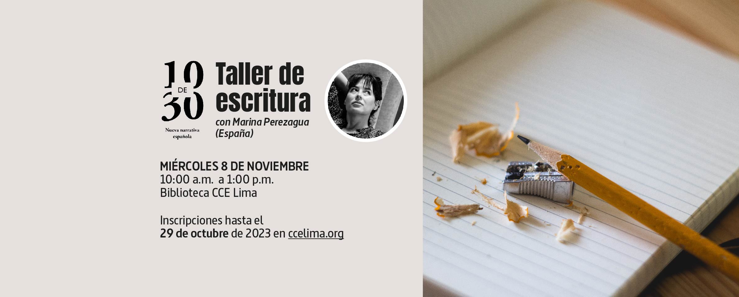 Taller de escritura con Marina Perezagua