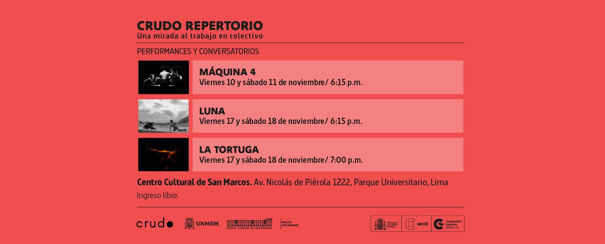 CRUDO Repertorio performances y conversatorios